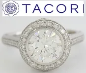 0.37 ct TACORI Starlit 306-25RD75 Platinum Round Semi-Mount Engagement Ring