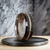 8 mm Black Tungsten Grooved Ring “Hanover”