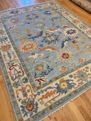 Kaoud Rugs 8.1X10.3 Rectangle Light Blue OUSHAK Area Rug