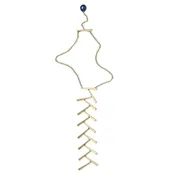 Life's Ladder Zig Zag Geometric Back Front Necklace- Gold and Lapis Lazuli — EatMetal
