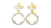 horn circle cutout dangle earrings earng01343 — One-of-a-kind custom designed by Armeny Custom Jewelry Design