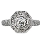 0.74ct Round Brilliant Cut Octagon Halo Engagement Ring