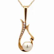 11.5mm Pearl & Diamond Ladies Estate Pendant CON 090694