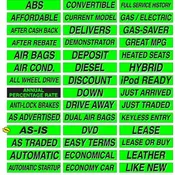 15″ Chartreuse & Black Windshield Slogans  EZ115