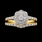10K Yellow Gold 1/2 CT Diamond Bridal Set