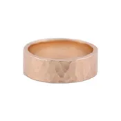 14K Rose Gold Hammered Finish Band