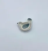 3 3/4" Hand Painted Stoneware Bird Shaped Dish