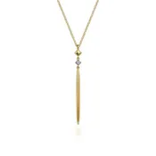 14K Y Gold 0.03ctw Diamond Long Drop Pendant