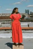 Coastal Poplin Elia Smocked Dress