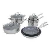 10-pc, Stainless Steel, Ceramic Nonstick Cookware Set