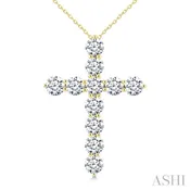 11 Stone Cross Diamond Fashion Pendant