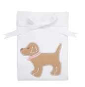 3 Marthas Pink Puppy Applique Burp Cloth