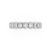 18K White Gold 2.00cttw Lab Grown Diamond Oval Cut Eternity Ring  - Ring Size 4