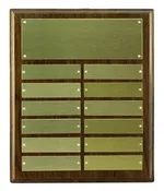 10" x 12" Walnut Perpetual Plaque with 12 Brass Nameplates