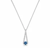 Charles Krypell 18K White Gold London Blue Topaz & Diamond Pendulum Pendant Necklace