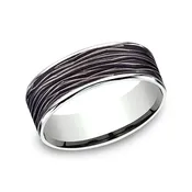 Ammara Stone Dryad Titanium White Gold 7.5mm Men's Wedding Band