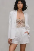 Long Sleeve Crnkled Blazer Jacket