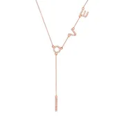 14k Rose Gold  Customizable Fashionable Diamond ''Love'' Necklace - 0.17ct V0194