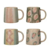 24 oz. Hand-Painted Terra-cotta Mug, 4 Styles
