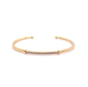 14k Marika Desert Gold Stackable Cuff with Pavé Diamonds