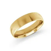 10k Yellow Gold 6mm Light Comfort Fit Wedding Band- Size 9