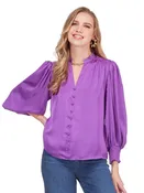 Amethyst Front Split Buttons Top