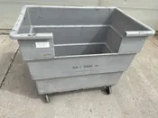 31”x47”x38” (tall) Gray Plastic Tub Carts with Side Cut-Outs - Used