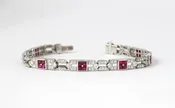 Art Deco Ruby And Diamond Bracelet | Platinum