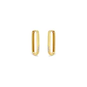 14k 3 Diamond Thick Large Oval Hinge Hoop Earrings | Zoe Chicco