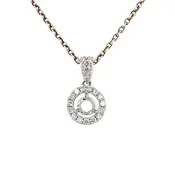 Diamond Semi Mount Halo Pendant