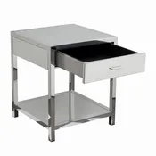 Corleo Modern Sleek Chrome Nightstand