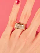 14k Diamond Ribbon Statement Ring