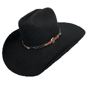 4X Fur Blend Cattleman w/ Grant Band - Black