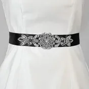 Adriana Bridal Sash - Black, White or Ivory