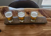 3-Glass Beer Flight with Handle – Reclaimed Barrel Stave