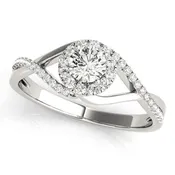 1.03ct Round White Gold Diamond Infinity Halo Engagement Ring