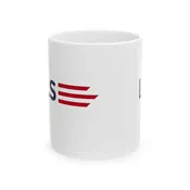 Copy of AALS Personalized Patriotic Lorna Ceramic Mug — Red & Navy Striped Political Coffee Cup (11oz/15oz)