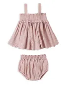 MAE SMOCKED TOP & BLOOMER SET MAUVE || QUINCY MAE.   SPRING/SUMMER