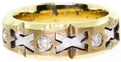 14k .50ct White Gold X Design Men's Wedding Band