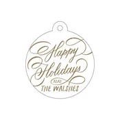 Letterpress Script "Happy Holidays" Gift Tag — The Scribbler