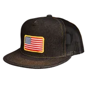 American Flag Denim Trucker Hat