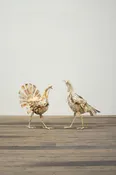 Antique White Metal Turkeys Set of 2 | Seasonal | Thanksgiving