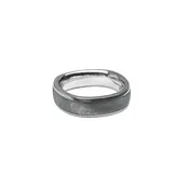 6mm "Banded Ladder" Sterling Silver Rails Low Dome Band