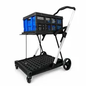 50Kg Rated Portable Aluminium Folding Trolley With Crate