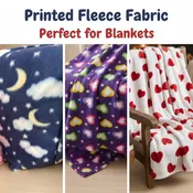 Printed Anti-Pill Polar Fleece Fabric by the Yard – Soft Cuddle Plush No-Sew Blanket Fabric, 58-60″ Wide