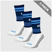 Abbey Community College Pack of 3 KCS SideStepz Grip Socks - White / Navy / Sky