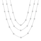 10 Ctw Round Cut Diamond 60-Inch Long Station Necklace in Platinum