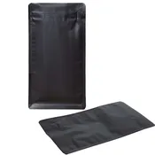 16 oz Matte Black 8 Seal Box Bottom Pouch with Valve for Coffee – 100 Pack