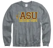 Arizona State University ASU cross and fork crew-neck sweatshirt-Charcoal