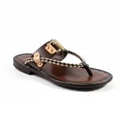 Adan Mens Brown Genuine Leather Italian Sandals